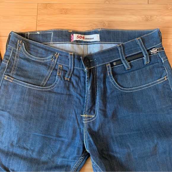 Levi's 504 Straight Mens Size 29 x 32 Zipper Waist Pocket Denim Jeans Low Rise - Picture 4 of 16